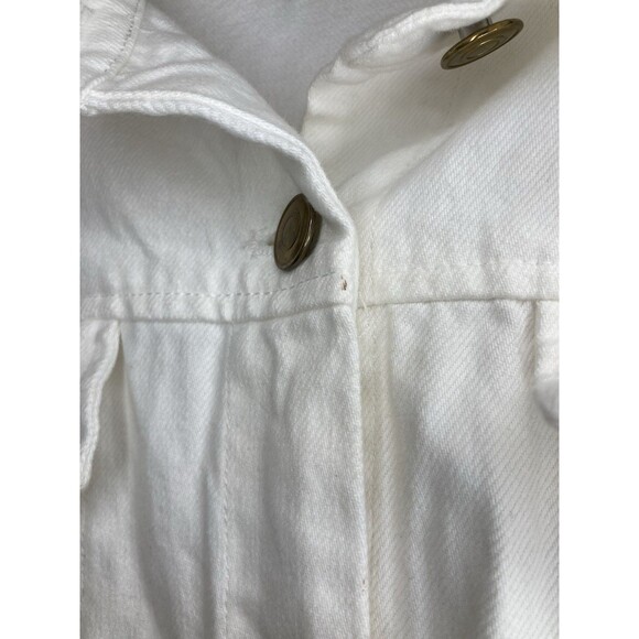 Rockabilly Gold Studded Fringe Western Denim Short Romper M Off White Boho - Picture 7 of 14